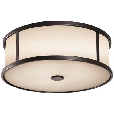 Generation Lighting Dakota 14" Espresso And White Glass Ceiling Light