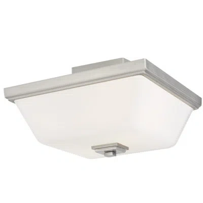Generation Lighting Ellis Harper 2 - Light 13" Simple Geometric Semi Flush Mount In Brushed Nickel