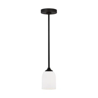 Generation Lighting Emile 1 - Light Single Bell Pendant In Matte Black