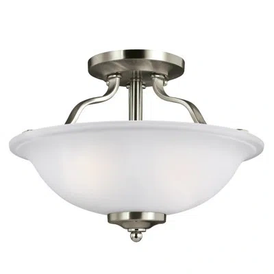 Generation Lighting Emmons 2-light Single Bowl Pendant In Brushed Nickel