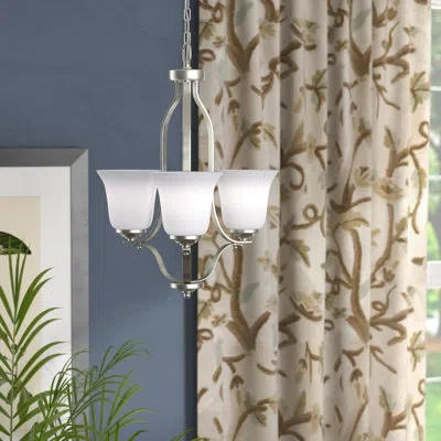 Generation Lighting Emmons 3-light Shaded Empire Chandelier In Brushed Nickel