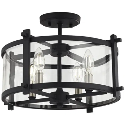 Generation Lighting Ethan 16 1/2" Iron And Glass Round Ceiling Light