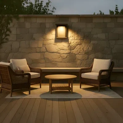 Generation Lighting Faywood Traditional Dimmable 1-light Integrated Led Outdoor Fixture In With Clear Seeded Glass Panel In Antique Bronze