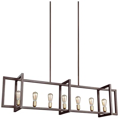 Generation Lighting Finnegan 60" Bronze Linear Island Chandelier