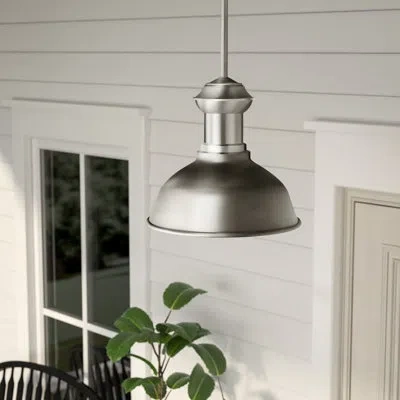 Generation Lighting Fredricksburg 1 -bulb 11.31" H Outdoor Pendant In Satin Aluminum