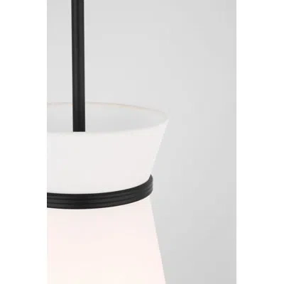 Generation Lighting Fynn One Light Pendant In Midnight Black