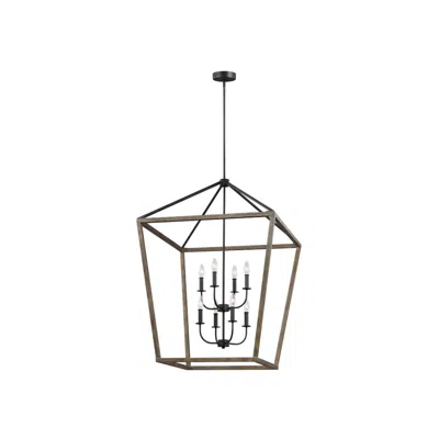 Generation Lighting Gannet 26" Oak Wood 8-light Foyer Pendant Light
