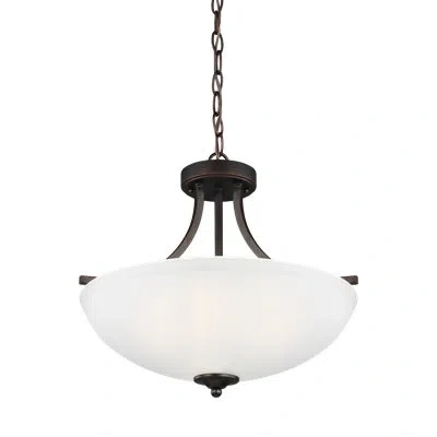 Generation Lighting Geary 3 - Light Unique / Statement Bowl Pendant In Burnt Sienna