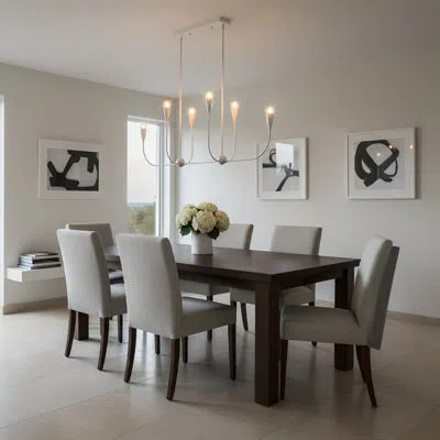 Generation Lighting Haarstick Modern Candle-style Dimmable 6-light Chandelier For Dining Room Led Compatible In Matte White