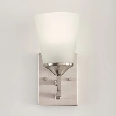 Generation Lighting Hanford 1 - Light Dimmable Armed Sconce In Brushed Nickel,satin Etched