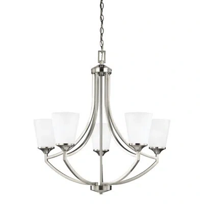 Generation Lighting Hanford 5 - Light Candle Style Empire Chandelier In Brushed Nickel