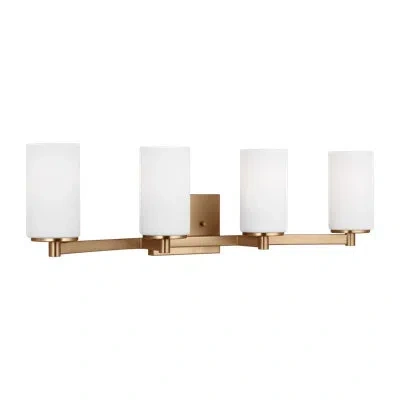 Generation Lighting Hettinger 4-light Dimmable Vanity Light In Satin Brass