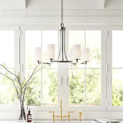 Generation Lighting Hettinger 6 - Light Shaded Classic Chandelier In Brushed Nickel