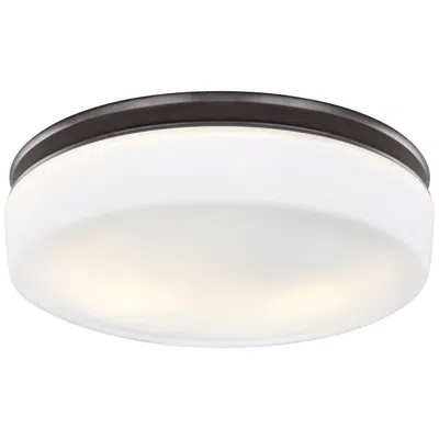 Generation Lighting Issen 13 1/2" Bronze And Opal Glass Ceiling Light