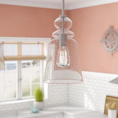Generation Lighting Kea 1 - Light Single Bell Pendant In Brushed Nickel