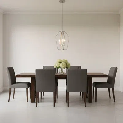 Generation Lighting Kennan Transitional Dimmable Lantern Chandelier In Midnight  For Dining Room Led Compatible In Brushed Nickel