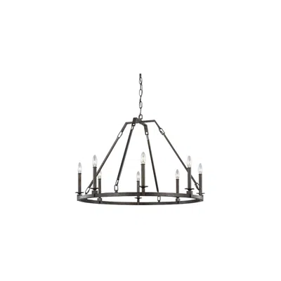 Generation Lighting Landen 34" Steel 8-light Wagon Wheel Chandelier