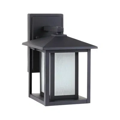 Generation Lighting Lindel Frosted Outdoor Wall Lantern In Black