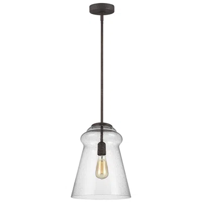Generation Lighting Loras Dark Weathered Iron Pendant 1 A19  60 Watt In Black