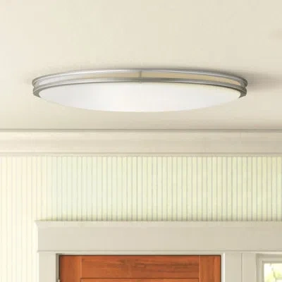 Generation Lighting Mahone 3 - Light 32.25'' Simple Led Flush Mount In Painted Brushed Nickel