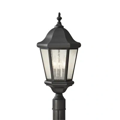 Generation Lighting Martinsville Outdoor 3-light Lantern Head In Black