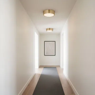 Generation Lighting Mathes Modern Dimmable 2-light Ceiling Fixture With Diffuser For Dining Room Led Compatible In Satin Brass