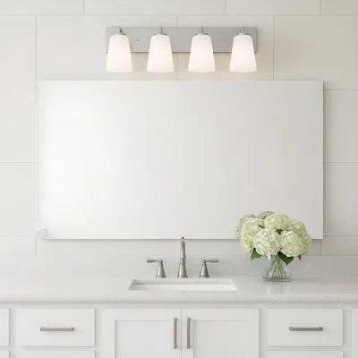 Generation Lighting Mathieson Extra Large Vanity In Brushed Nickel,white