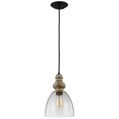 Generation Lighting Matrimonio 9" Wide Driftwood And Dark Zinc Mini Pendant