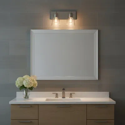 Generation Lighting Medium Vanity In Clear,brushed Nickel