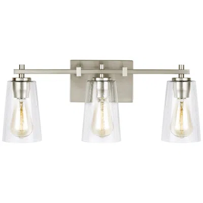 Generation Lighting Mercer 21 1/2" Satin Nickel 3-light Bath Light