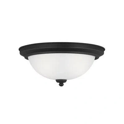 Generation Lighting Montclaire 2 -light 12.5" Flush Mount In Midnight Black