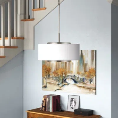 Generation Lighting Nance 3 - Light Drum Circular Pendant In Brushed Nickel