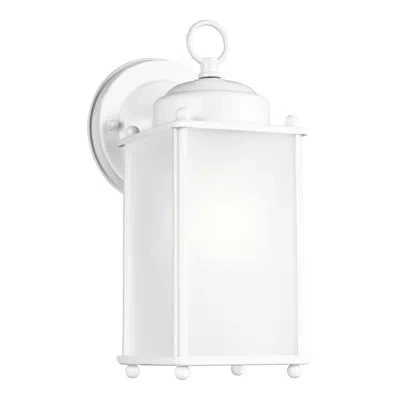 Generation Lighting New Castle 10.25" H Outdoor Wall Lantern In White,white,frosted