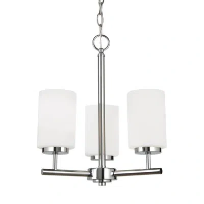 Generation Lighting Oslo 3 - Light Shaded Classic / Traditional Chandelier In Chrome