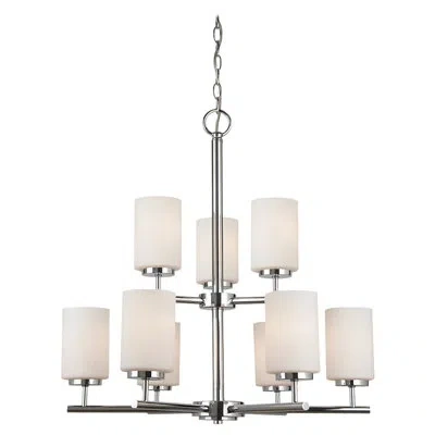 Generation Lighting Oslo 9 - Light Shaded Tiered Chandelier In Chrome