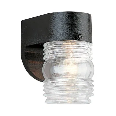 Generation Lighting Park Outdoor Armed Sconce In Black