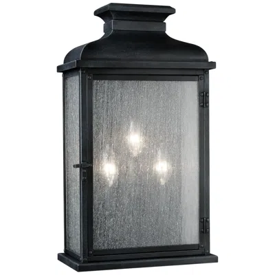 Generation Lighting Pediment 18 1/4" Zinc 3-light Outdoor Wall Light