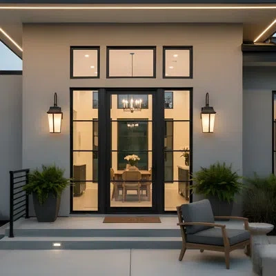 Generation Lighting Portola Traditional Dimmable 1-light Outdoor Fixture With Etched White Glass Shade For Outdoor Entry In Antique Bronze