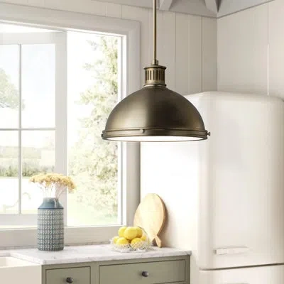 Generation Lighting Pratt Street 2 - Light Unique / Statement Dome Pendant In Satin Bronze