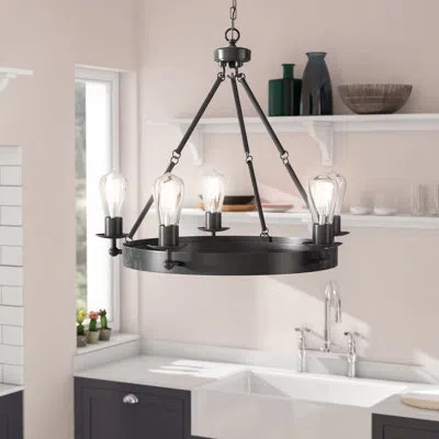 Generation Lighting Ravenwood Manor 5-light Candle Style Wagon Wheel Chandelier