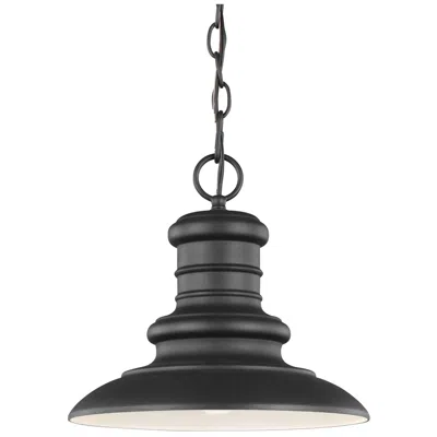 Generation Lighting Redding Station  A19  12" Black  Outdoor Hanging