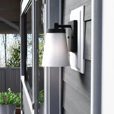 Generation Lighting Renville Outdoor Armed Sconce In Black