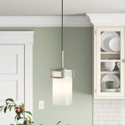 Generation Lighting Robie 1 - Light Single Cylinder Pendant In Brushed Nickel
