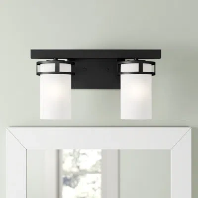 Generation Lighting Robie 2-light Dimmable Vanity Light In Midnight Black