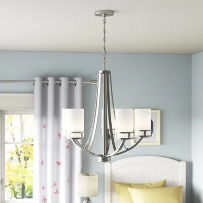 Generation Lighting Robie 5 - Light Shaded Empire Chandelier In Brushed Nickel