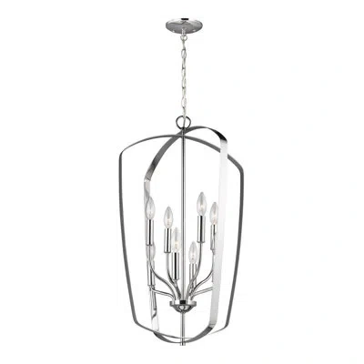 Generation Lighting Romee 8 - Light Lantern Geometric Pendant In Chrome
