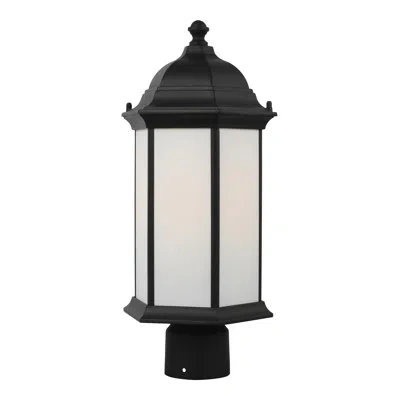 Generation Lighting Sevier 1 -light 17.75'' H Hardwired Lantern Head In Black,frosted,black