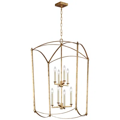 Generation Lighting Thayer 24" 8-light Gild Gold Lantern Chandelier In Multi