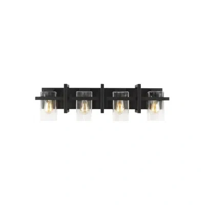 Generation Lighting Veroniza Four Light Wall / Bath In Midnight Black