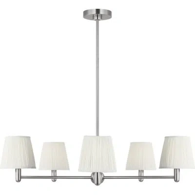 Generation Lighting Vilera Five Light Chandelier In Brushed Nickel